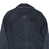 BARBOUR Womens Navy Blue Belted Cotton Blend Double Breasted Jacket UK 12