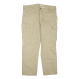 CARHARTT Mens Relaxed Fit Beige Cargo Trousers W40 L30 Cotton Blend Zip