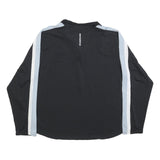 NEW BALANCE Womens Black & Light Blue 1/4 Zip Pullover Sweatshirt 2XL Relaxed