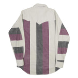 WRANGLER Mens Beige & Purple Cotton Shirt L Vintage Western Style Button Long