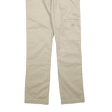 DICKIES Mens Slim Beige Cotton Blend Trousers W28 L30 Workwear Zip Closure