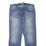 GUESS Mens Jeans Blue Regular Straight Denim Medium W34 L30 Casual Zip