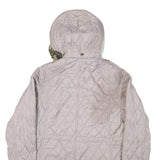BARBOUR INTERNATIONAL Womens Grey Quilted Hooded Jacket M Polyester Blend Zip
