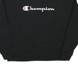 CHAMPION Mens Black Crew Neck L Sweatshirt Cotton Blend Logo Classic