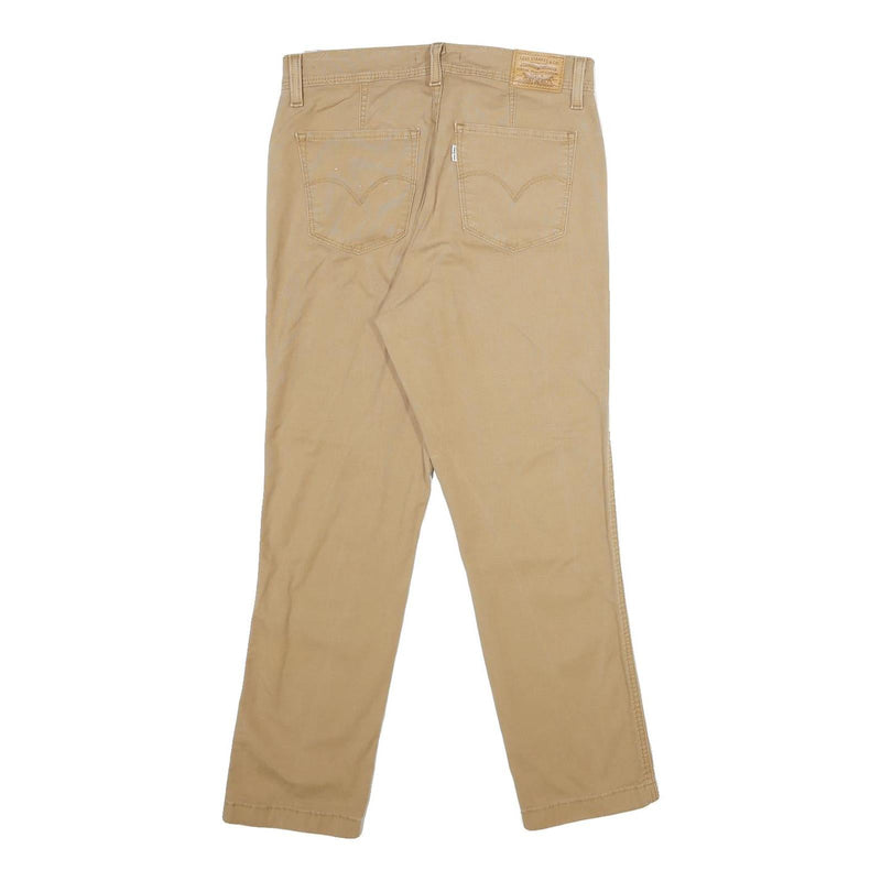LEVI'S Womens Cotton Blend Beige Regular Fit Straight Trousers W30 L27 Stylish