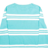 TOMMY HILFIGER Womens Blue & White Patterned V-Neck Basic Knit Jumper L Cotton