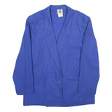 SUMMIT SPORTSWEAR Womens Blue Wool Blend Jacket UK 14 Button Plain Classic