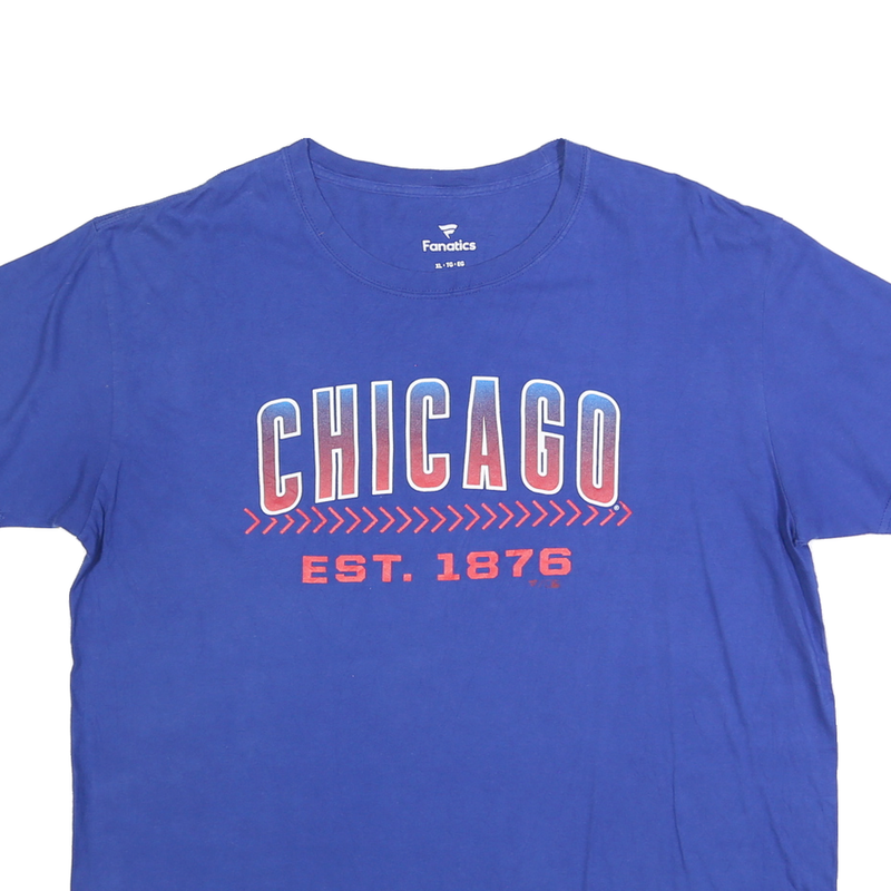 FANATICS Mens Blue Chicago Graphic T-Shirt XL Short Sleeve Crew Neck Cotton