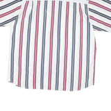 ASH CREEK Mens White & Red & Blue Striped Shirt XL Cotton Blend Casual Button Up