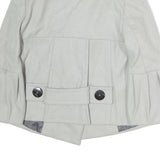 ZARA Womens Grey Button Jacket XS Cotton Blend Classic Stylish Coat Outerwear