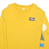 NEW BALANCE Mens Yellow Graphic Long Sleeve Crew Neck T-Shirt L Cotton Blend