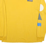NEW BALANCE Mens Yellow Graphic Long Sleeve Crew Neck T-Shirt L Cotton Blend