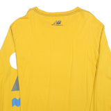 NEW BALANCE Mens Yellow Graphic Long Sleeve Crew Neck T-Shirt L Cotton Blend