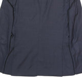 BURBERRY Mens Navy Blue Wool Blazer Jacket S Woven Button Classic Tailored
