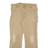 DICKIES Mens Jeans Beige Relaxed Straight Denim Rinse W36 L30 Workwear