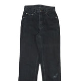 TEDDYS Womens Regular Fit Black Denim Jeans W24 L30 Zip Closure Casual
