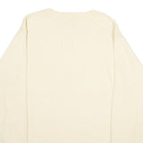 NAUTICA Mens Cream Jumper Plain Crew Neck Basic Knit L Cotton Casual Wear
