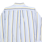 TOMMY HILFIGER Mens Blue & Yellow Striped Shirt L Casual Cotton Long Sleeve