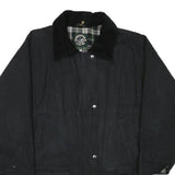 OXFORD Mens Black Cotton Blend Jacket S Plain Zip Casual Outdoor
