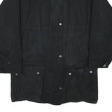 OXFORD Mens Black Cotton Blend Jacket S Plain Zip Casual Outdoor
