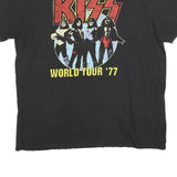 KISS Womens Black Red Graphic T-Shirt XL Short Sleeve Crew Neck Rock Band