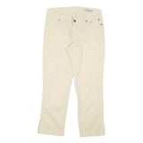 JECKERSON Womens Slim Beige Cotton Blend Trousers W28 L24 Zip Closure