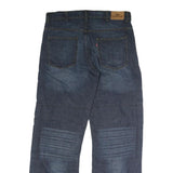 TORQUE Mens Dark Blue Regular Fit Straight Cotton Denim Jeans W36 L33 Classic