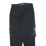 CLOCKHOUSE Womens Cotton Blend Black Slim Cargo Trousers W26 L28 Utility Zip