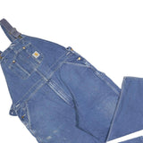 CARHARTT Mens Blue Denim Dungarees Regular Fit Cotton Blend XL W43 L30 Workwear