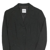 MOSCHINO Womens Black & White Polka Dot Tailored Jacket S Cotton Blend Button