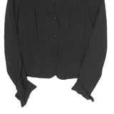 MOSCHINO Womens Black & White Polka Dot Tailored Jacket S Cotton Blend Button