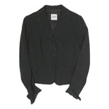 MOSCHINO Womens Black & White Polka Dot Tailored Jacket S Cotton Blend Button