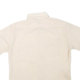 HABAND Mens Cream Shirt M Cotton Blend Short Sleeve Casual Button Front