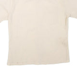 HABAND Mens Cream Shirt M Cotton Blend Short Sleeve Casual Button Front