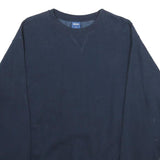 REEBOK Mens Blue Crew Neck S Cotton Blend Pullover Sweatshirt Casual Comfort