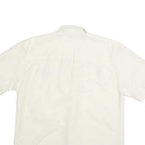 CUBAVERA Mens White Casual Shirt M Cotton Button Front Short Sleeve Summer