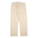 LEVI'S 501 Mens Jeans Beige Regular Straight Denim W36 L29 Classic Button Fly