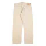 LEVI'S 501 Mens Jeans Beige Regular Straight Denim W36 L29 Classic Button Fly