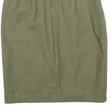Womens Green Wool Plain Pencil Knee Length Skirt M Classic Tailored Style