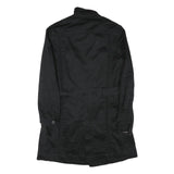 DIESEL Womens Black Military Jacket S Cotton Blend Button Front Stylish