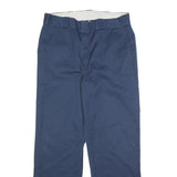 DICKIES Mens Regular Blue Cotton Blend Zip Trousers W36 L32 Workwear Casual