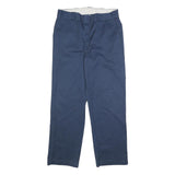 DICKIES Mens Regular Blue Cotton Blend Zip Trousers W36 L32 Workwear Casual