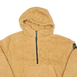 CALVIN KLEIN Womens Beige 1/4 Zip Hoodie M Soft Fleece Pullover Casual