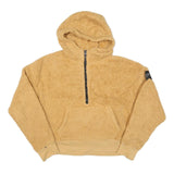 CALVIN KLEIN Womens Beige 1/4 Zip Hoodie M Soft Fleece Pullover Casual