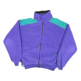 COLUMBIA Mens Purple & Teal Fleece Zip Jacket L Polyester Blend Outdoor Active