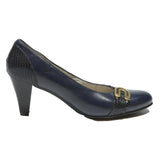 VITO Womens Leather Navy Blue Court Shoes UK 5 Stylish Comfortable Heel