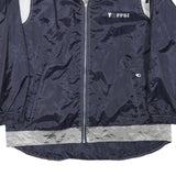 TOFFS Mens Navy Blue & Silver Casual Zip Jacket M Polyester Blend Lightweight
