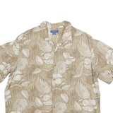 PURITAN Mens Beige & Cream Floral Pattern Shirt XL Casual Summer Relaxed Fit