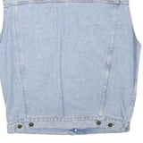 PUEBLO Mens Blue Light Denim Button Jacket M Cotton Blend Sleeveless Casual