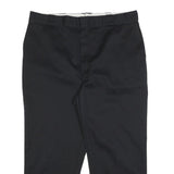 DICKIES Mens Cotton Blend Black Relaxed Straight Trousers W40 L26 Workwear Zip